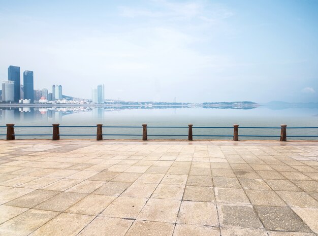 Promenade with the sea background