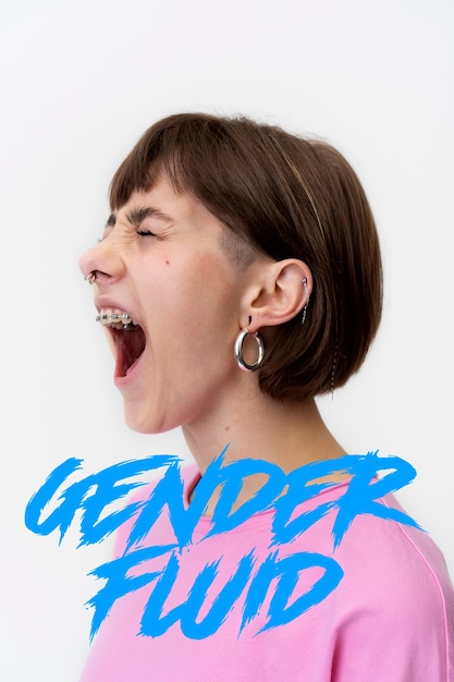 Free photo pronouns and gender creative collage