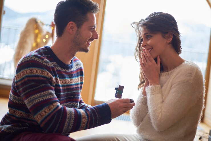 Free Photo proposal in romantic place