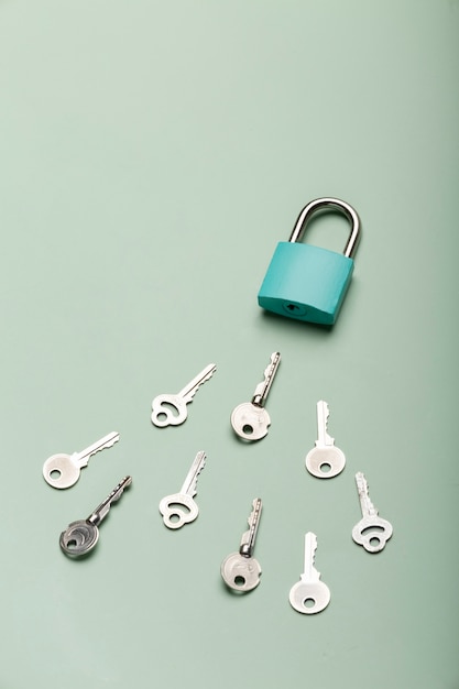 Free photo protection concept with lock