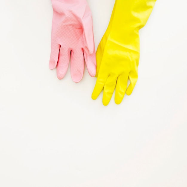 Free photo protective colorful gloves