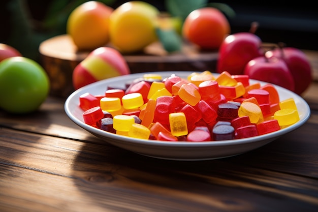 Snack con gomma proteica per uno stile di vita sano