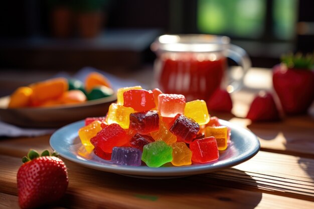Protein gummy snacks for healthy lifestyle
