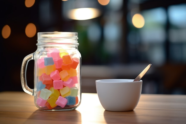 Foto gratuita snack con gomma proteica per uno stile di vita sano