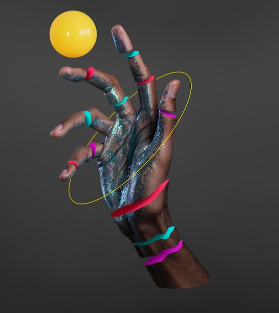 Psychedelic hand collage