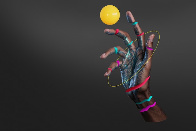 Psychedelic hand collage