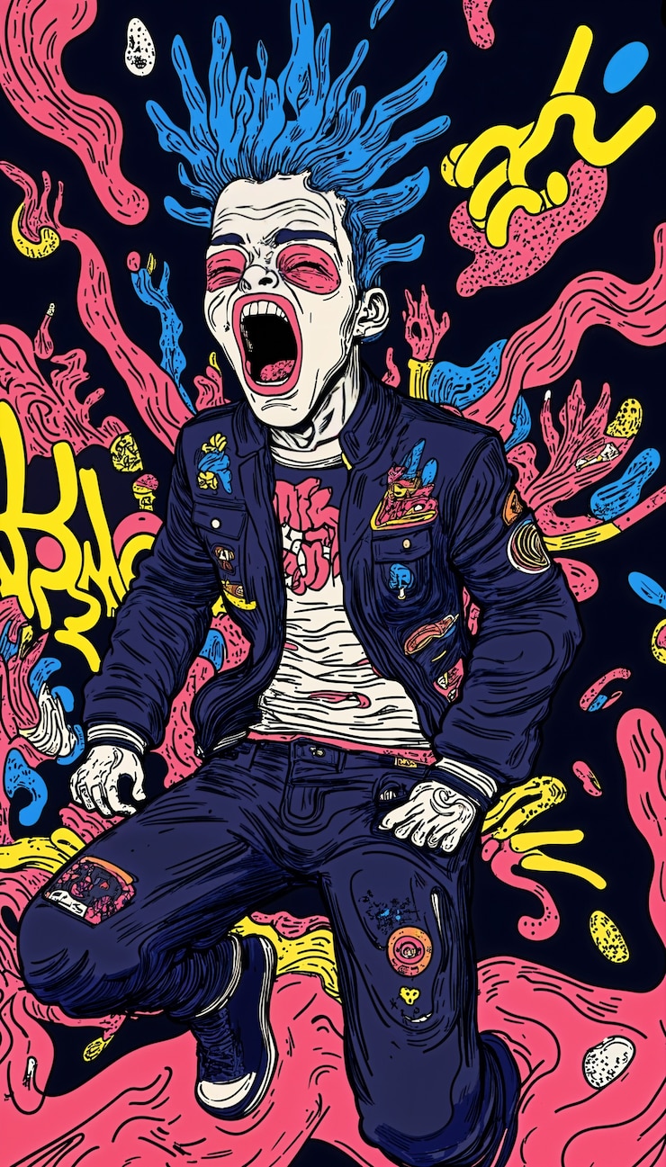 Free Photo psychedelic music star illustration