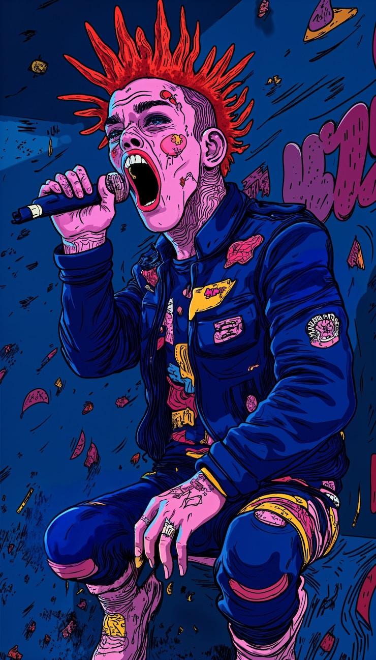 Free Photo psychedelic music star illustration