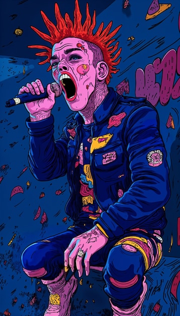 psychedelic music star illustration