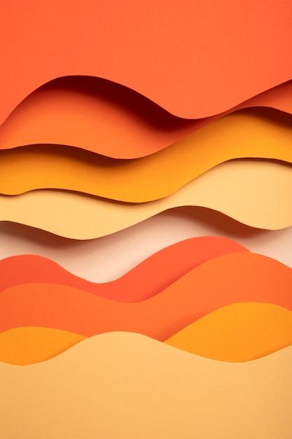 Psychedelic paper shapes in different color tones
