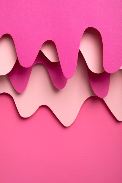 Psychedelic paper shapes in different color tones