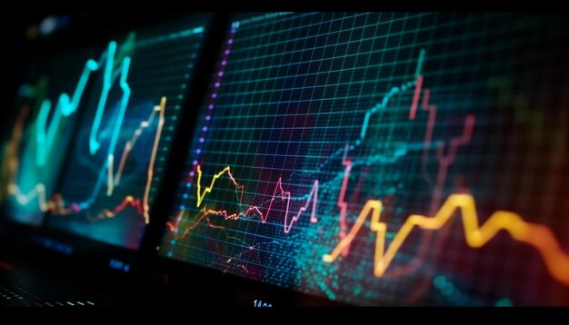 Pulse trace glowing on computer monitor generated by AI