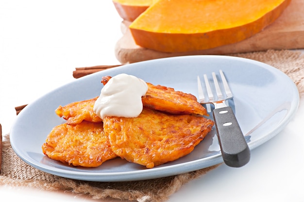 Pumpkin Fritters with cinnamon and sugar