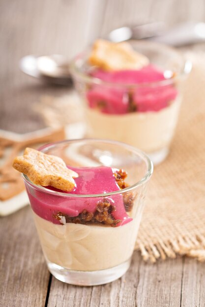 Pumpkin parfait with spices gingerbread