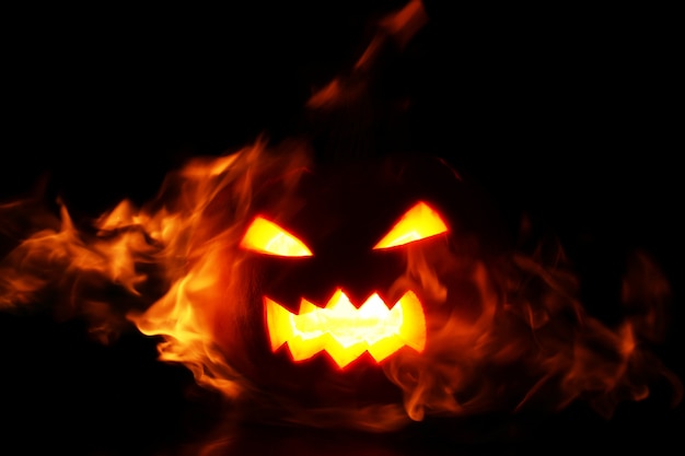 pumpkin within flames