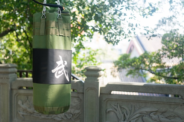 Punching bag outdoors