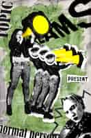 Free photo punk rock poster collage