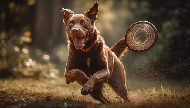 無料写真 ai が生成した草むらを走る純血種のジャーマン シェパードの子犬