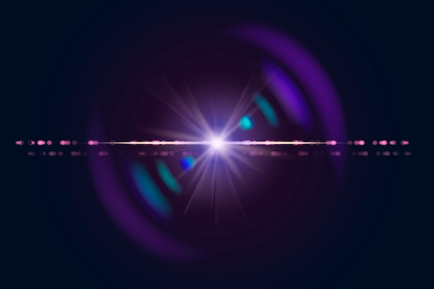 Purple anamorphic lens flare design element