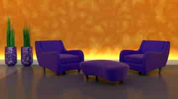 Free photo purple armchairs