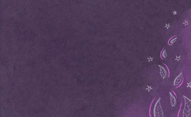 Free photo purple background with leaves and stars