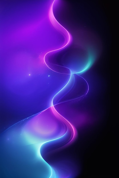 Purple and blue abstract background with a glowing swirl.