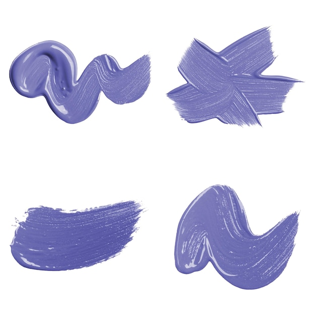 Фиолетовые мазки, изолированные на белом фоне