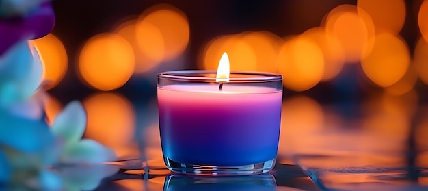 Бесплатное фото Фиолетовая свеча ии сгенерирована