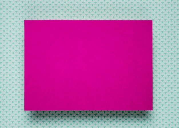 Purple card mock-up on teal background