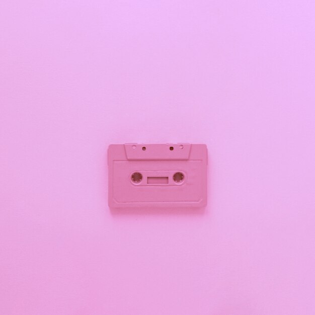Purple cassette on table