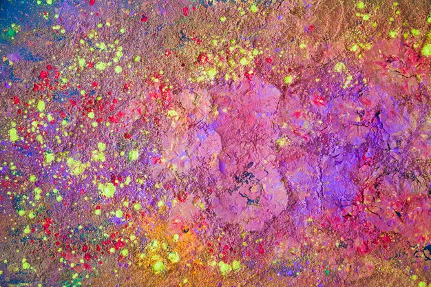 Purple colourful powder on table