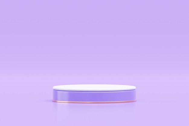 Free photo purple cylinder podium pedestal stage product display background 3d illustration empty display showroom presentation for product placement