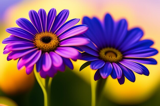 Purple flowers in the sun