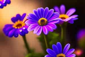 Free photo purple flowers in a vase