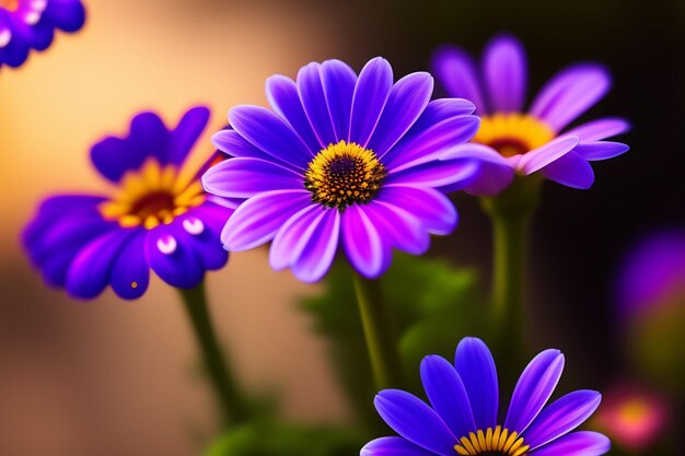 Purple flowers in a vase