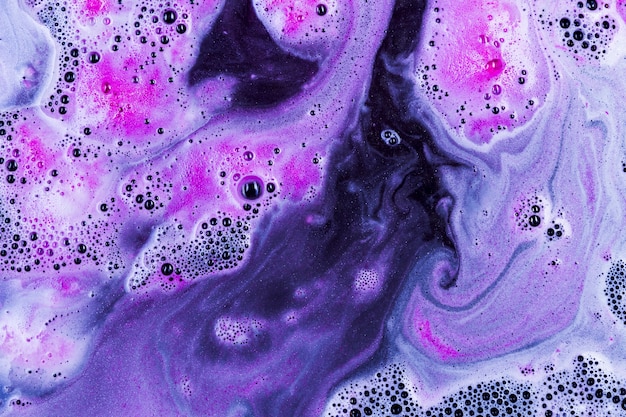 Purple foam on liquid