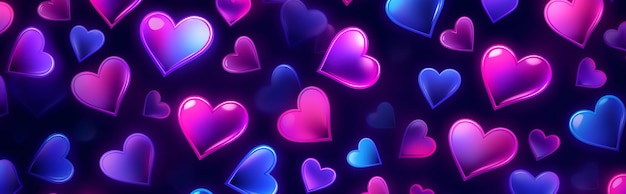 Free photo purple hearts wallpaper ai generated