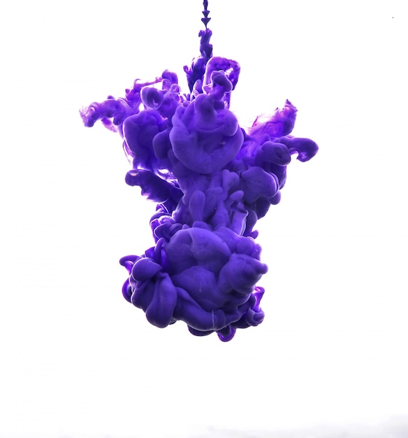 Purple ink in water