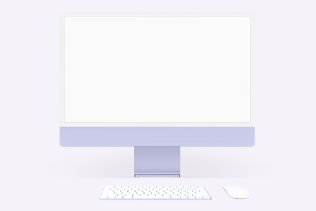 Free photo purple minimal computer desktop screen digital device with design space