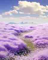 Free photo purple nature landscape with vegetation