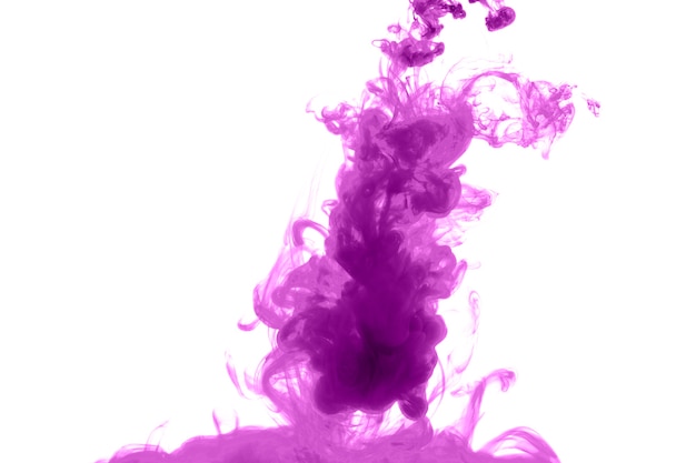 Purple paint spreading on white background