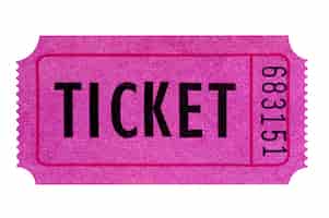 Free photo purple or pink ticket isolated on white.