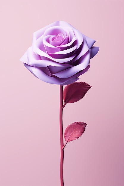 Free photo purple rose in studio