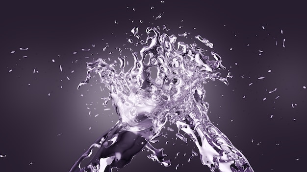 Purple splash on dark background