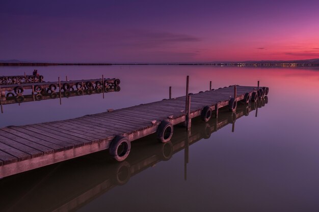 purple sunset on the coast