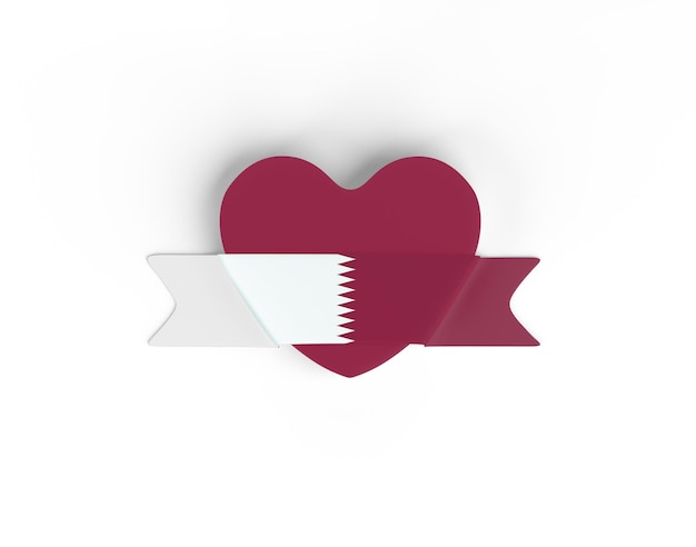 Free photo qatar flag heart banner