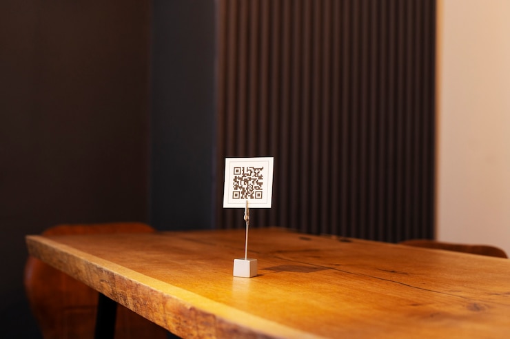 Free Photo qr code on the counter of a bar