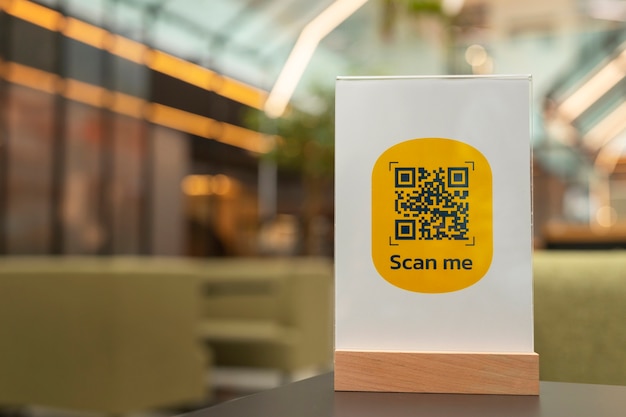 Foto gratuita codice qr per il menu del ristorante