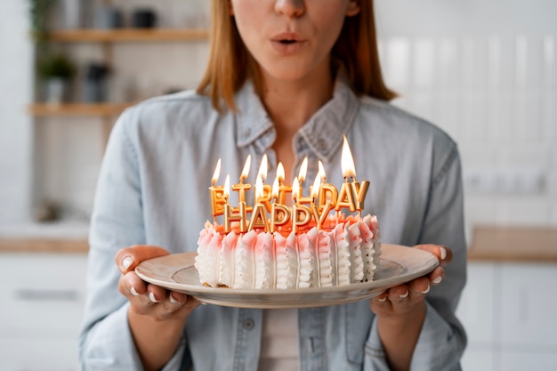 Queer couple celebrating birthday together