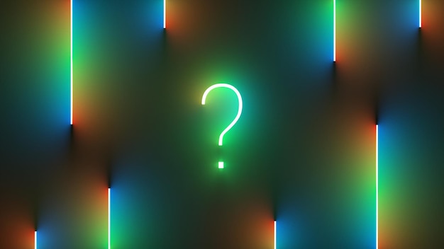 Question mark sign led light illustration